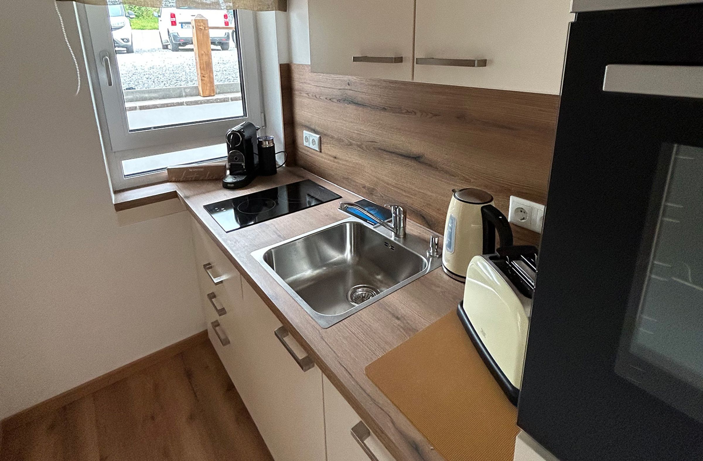 Küchenzeile in der Ferienwohnung Pudelwohl