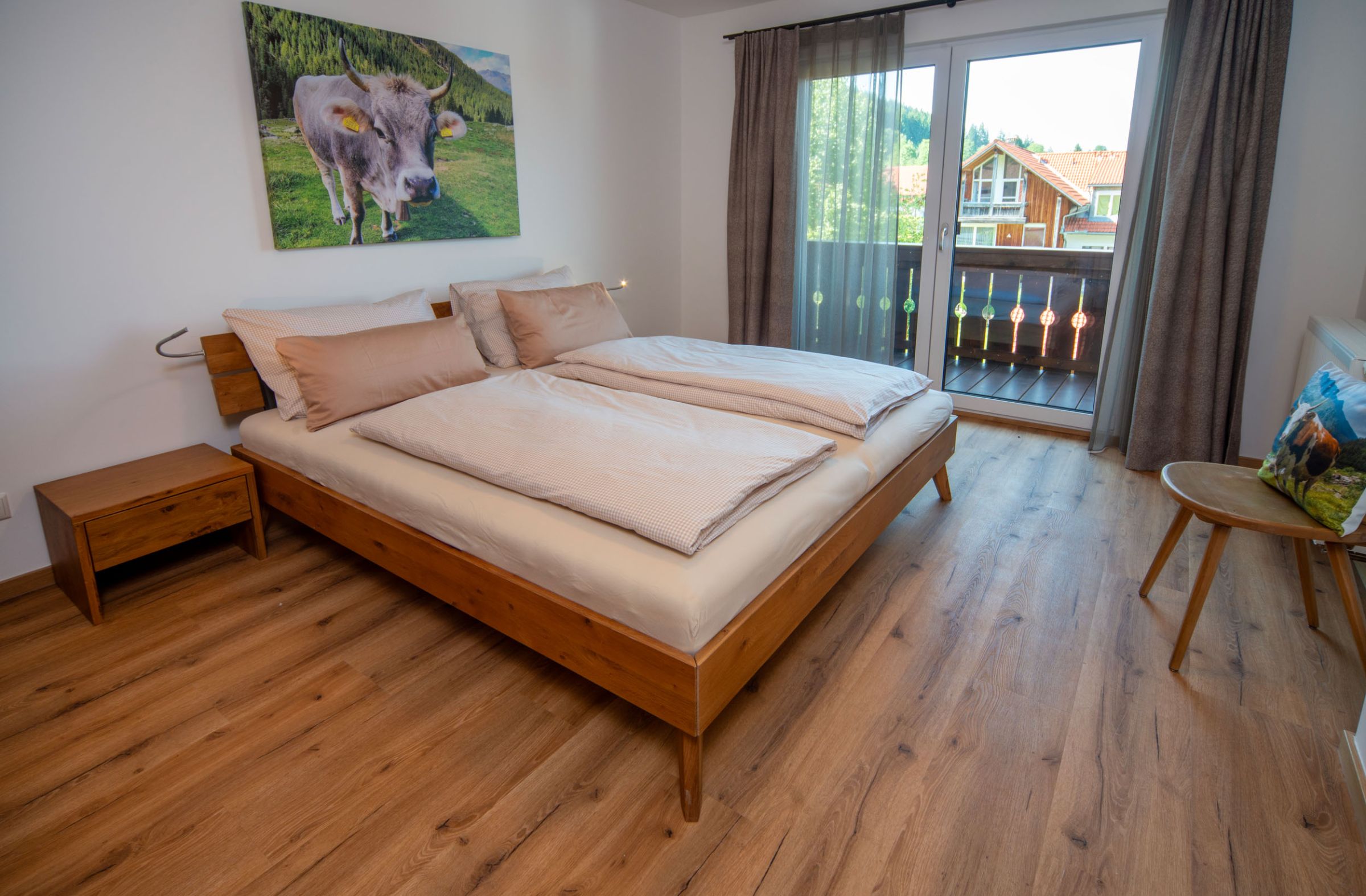 Ferienwohnung Bergnasennen, Immer schön, Pfronten Schlafzimmer in der Ferienwohnung Bergnasennen