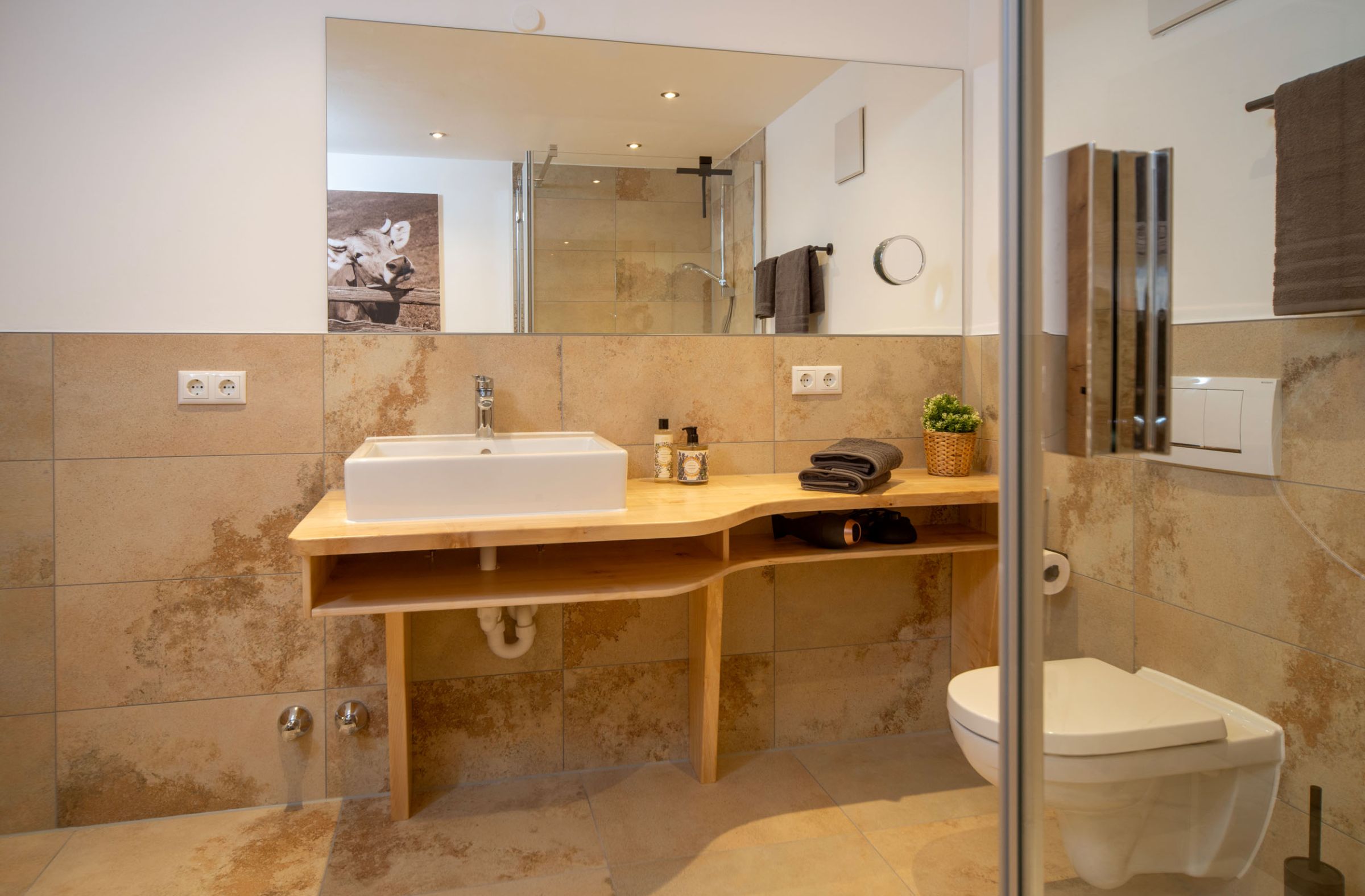 Ferienwohnung Bergnasennen, Immer schön, Pfronten Bad mit Dusche in der Ferienwohnung Bergnasennen